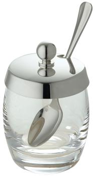 Mustard pot with spoon in silver plated - Ercuis
